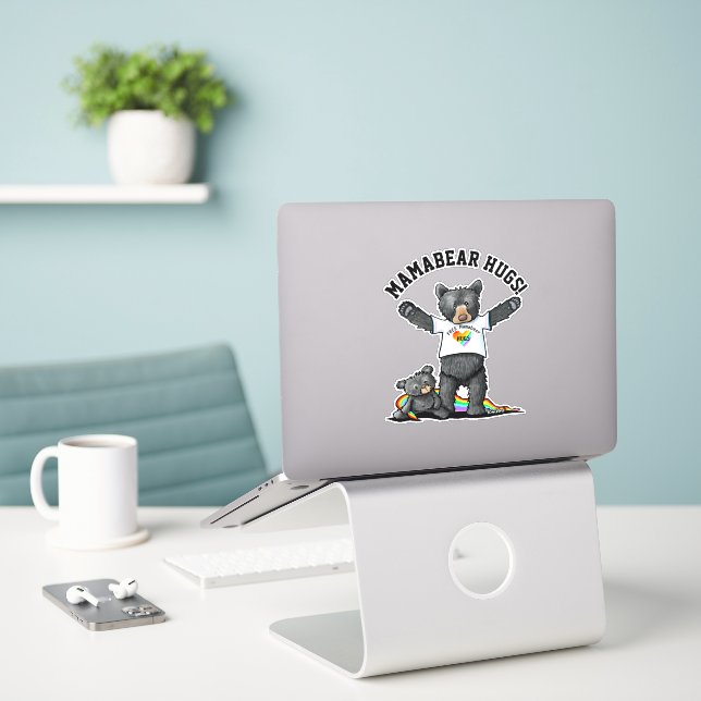 Adesivo KiniArt Mamabear Hugs Sticker (Laptop na mesa)