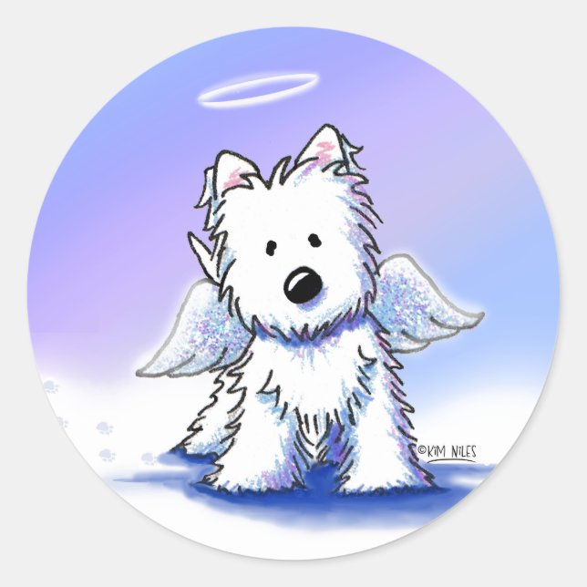 Adesivo KiniArt Westie Angel Stickers (Frente)