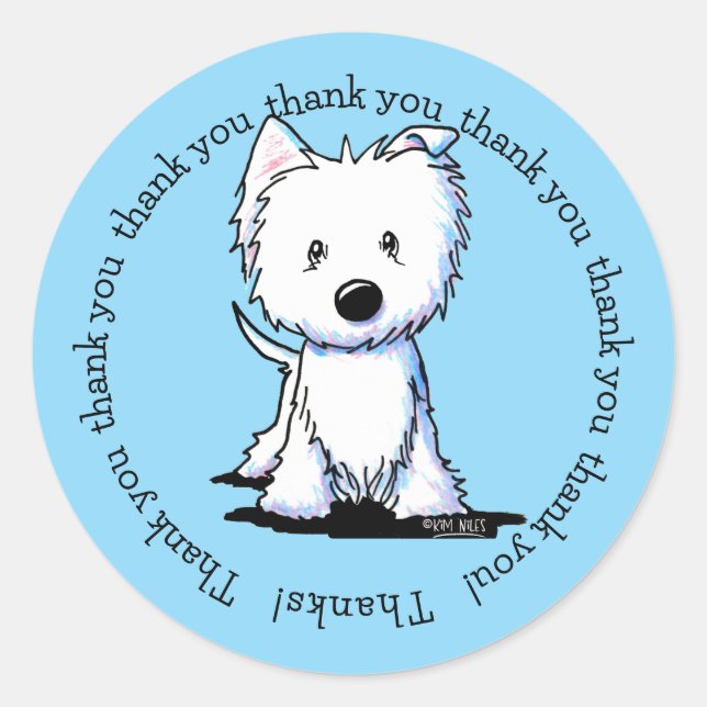 Adesivo KiniArt Westie TY Stickers (Frente)