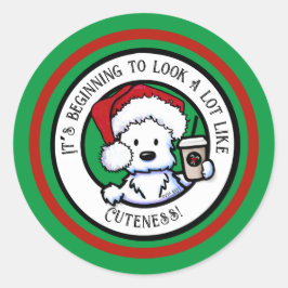 Adesivo KiniArt Westie Vestidos de Café de Natal