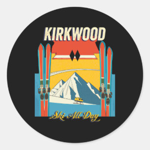 Adesivo Kirkwood Califórnia Esquiar Todo o Dia - Retro Vin