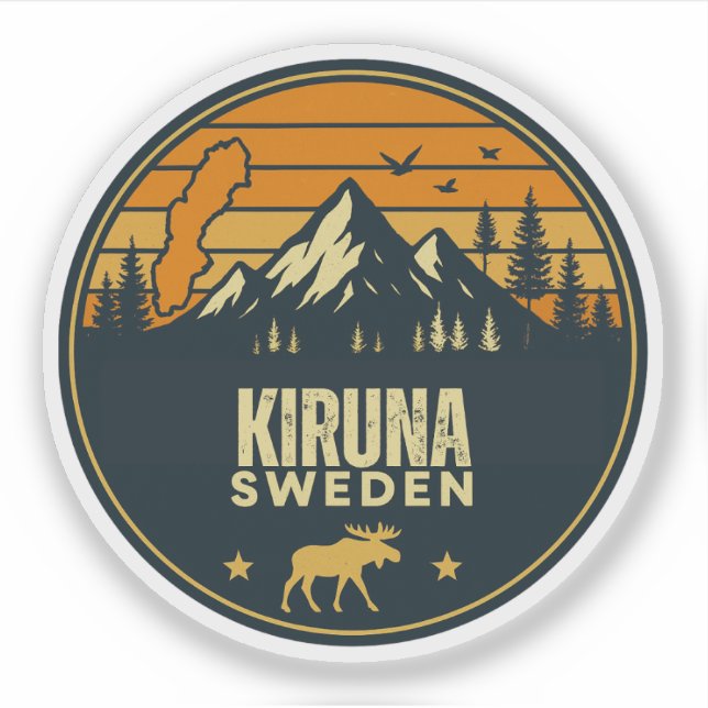 Adesivo Kiruna, Suécia Sverige (Frente)