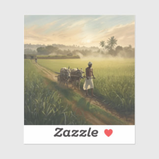 Adesivo Kisan Farming Life Painting Images