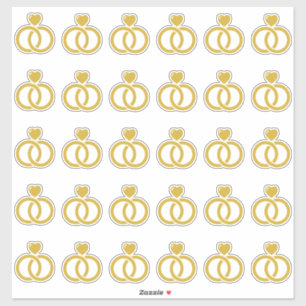 Adesivo Kiss-Cut do Anel de Casamento Moderno