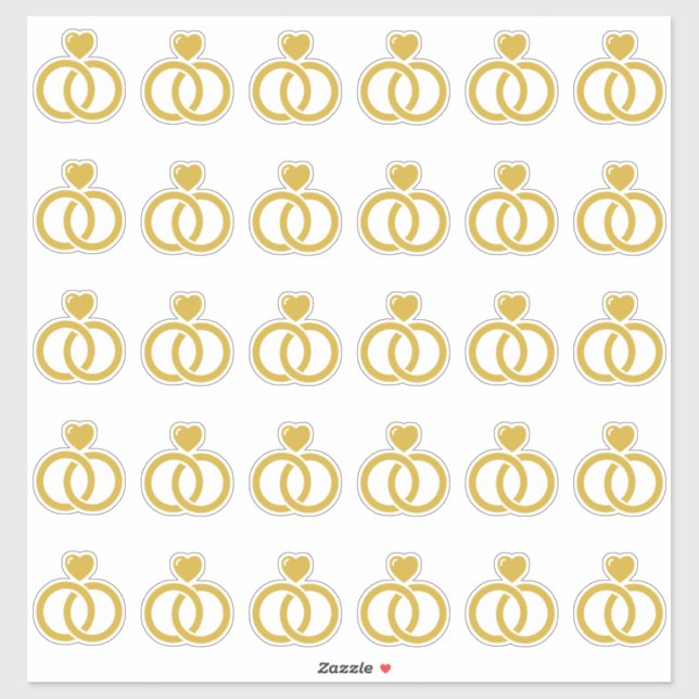 Adesivo Kiss-Cut do Anel de Casamento Moderno (Folha)