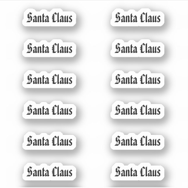 Adesivo Kiss-Cut Santa Claus Signature American Text (Frente)