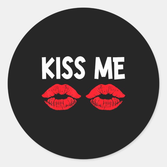 Adesivo Kiss Me Funny Couples Tee Valentine's Day Couple M (Frente)