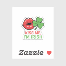 Adesivo Kiss Me I'm Irish Flirty Lips Shamrock St Patrick