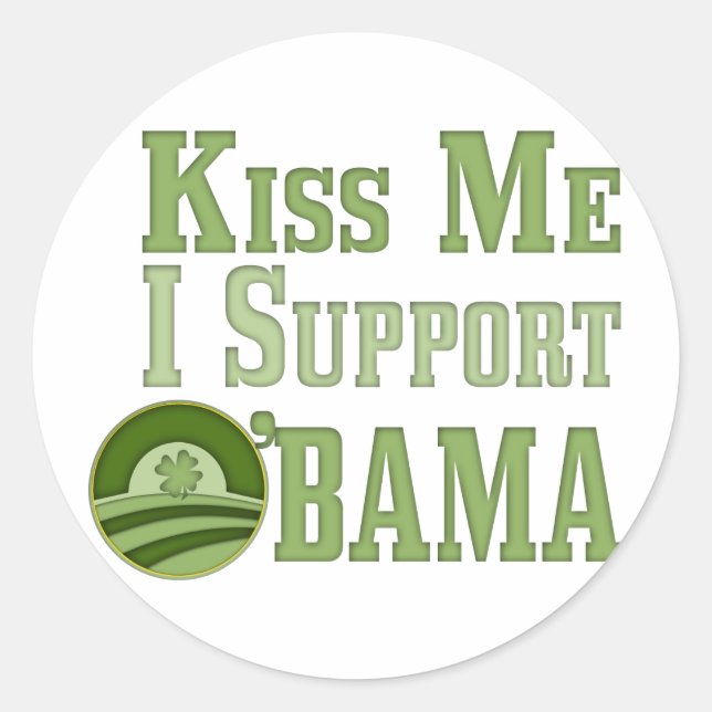 Adesivo Kiss Me Irish Obama (Frente)