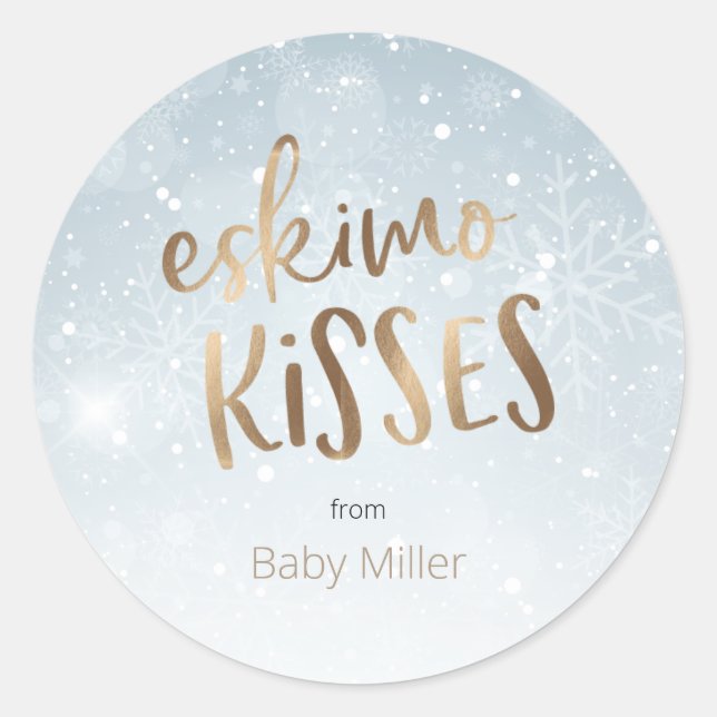 Adesivo Kisses esquimó Obrigado Marcas Favoráveis (Frente)