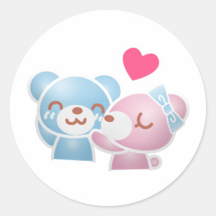 Adesivo Kissing Bears Cute e Kawaii