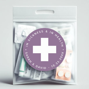 Adesivo Kit de Emergência Roxo Desbotado Na Doença e na Sa