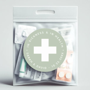 Adesivo Kit de Emergência Verde Sage Na Doença e na Saúde