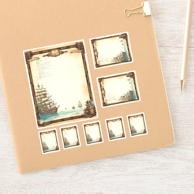 Adesivo Kit de menu Pirate Sail Ship (Notebook)