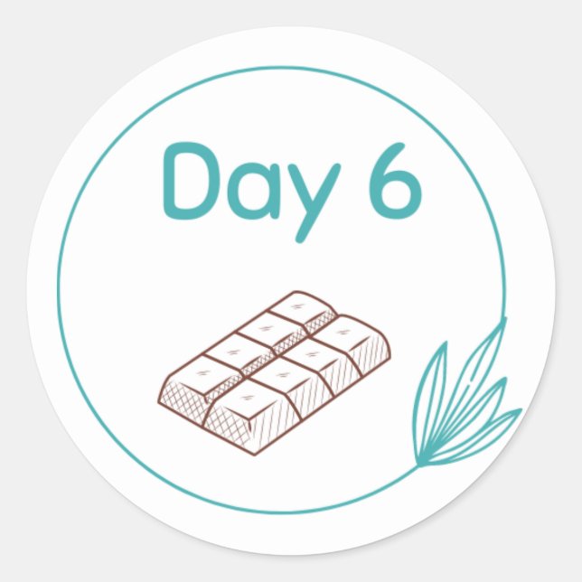 Adesivo Kit de Provando de Chocolate Dia 6 (Frente)