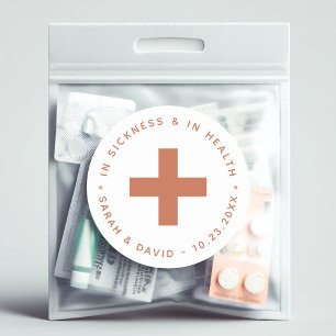 Adesivo Kit de Ressaca Cruz Terracota Na Doença e Na Saúde