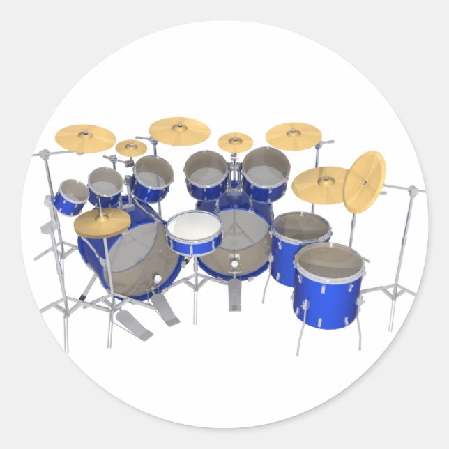 Adesivo Kit do tambor azul: 10 peças: (Frente)