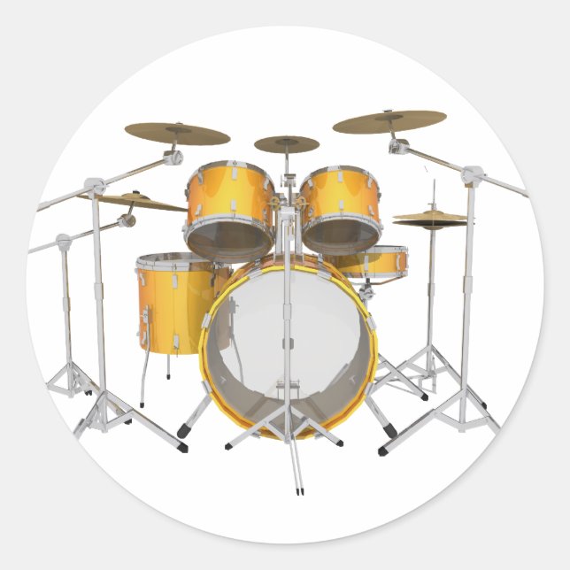 Adesivo Kit do tambor Dourado / Amarelo: (Frente)
