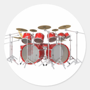 Adesivo Kit do tambor vermelho: 10 Peça: