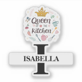 Adesivo Kitchen Queen Name Monogram Design
