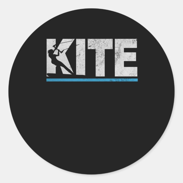 Adesivo Kite Kitesurfer Kitesurfing Surfing Surfing Retro  (Frente)