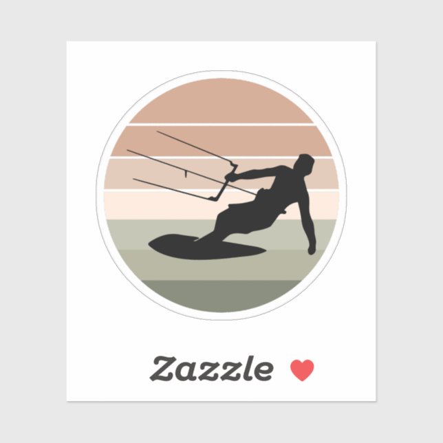 Adesivo Kitesurfing Kiteboard Kite montando esportes eólic (Folha)