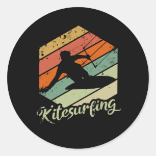 Adesivo Kitesurfing Retro Kite Sunset Gift
