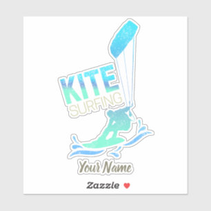 Adesivo Kitesurfing Vintage Kiteboarder Kite Surfing