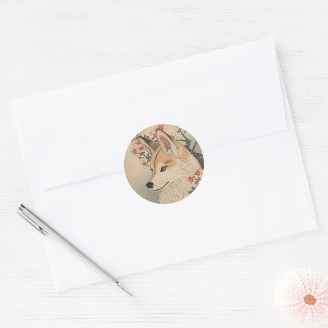 Adesivo Kitsune & cherry blossom (Envelope)