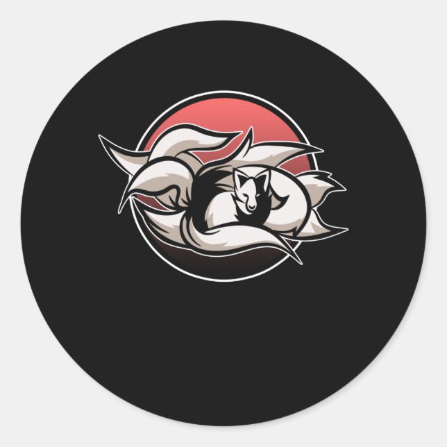 Adesivo Kitsune Modern Kawaii Kami Fox Japonesa (Frente)