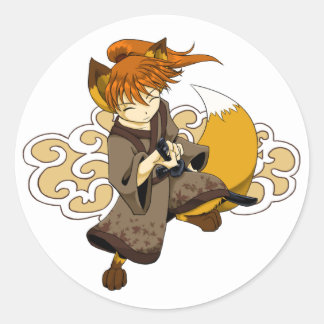 Adesivo Kitsune Samurai Stickers