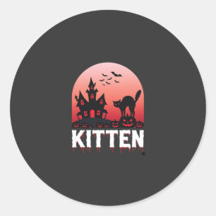 Adesivo Kitten do Dia das Bruxas Casa Assombrada Design de