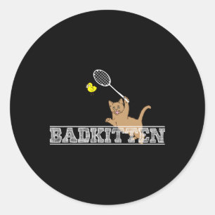 Adesivo Kitten Engraçado Badminton Cat Lovers Pun