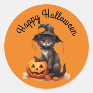 Adesivo Kitten In Witch's Hat Sticker