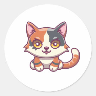Adesivo Kitten Kawaii, desenho animado, colorido