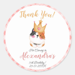 Adesivo Kitten Meow Crown Girl Kitty