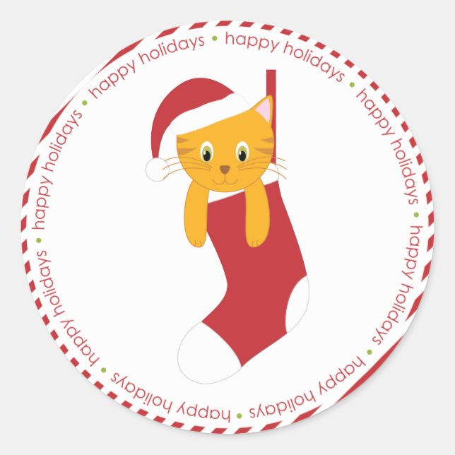 Adesivo Kitten no Natal Stocks (Frente)