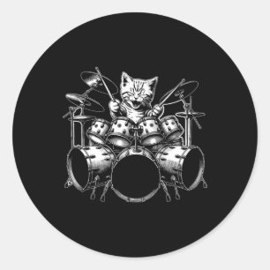 Adesivo Kitten Rock Banda Engraçado Drummer Gatinho Gato J