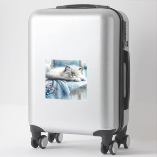 Adesivo Kitty Adormecida Azul Sonho Cottagecore