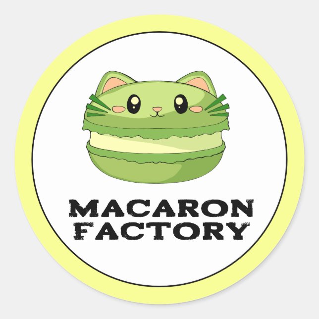 Adesivo Kitty Cat Matcha Macaron (Frente)