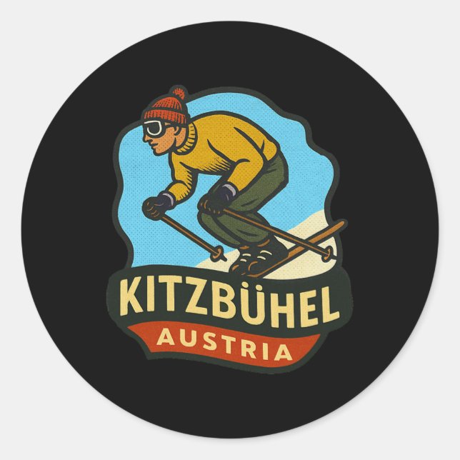 Adesivo Kitzbühel Áustria Esqui  (Frente)
