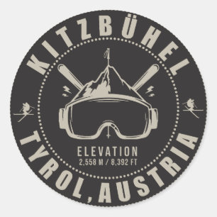 Adesivo Kitzbuhel Áustria Mountain Vintage Minimalista