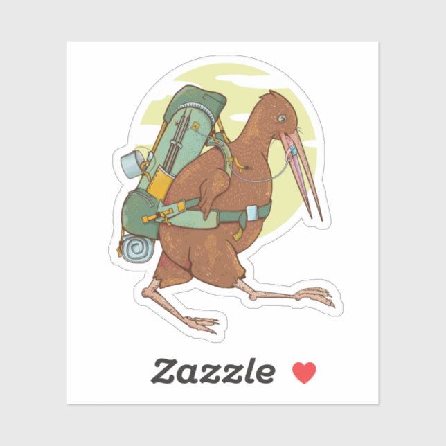 Adesivo Kiwi caminhando (Folha)