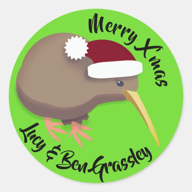 Adesivo Kiwi de Natal (Frente)