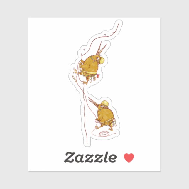 Adesivo Kiwi NZ BIRDS ROCK CLIMBING (Folha)