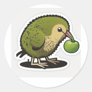 Adesivo kiwi que come uma fruta kiwi