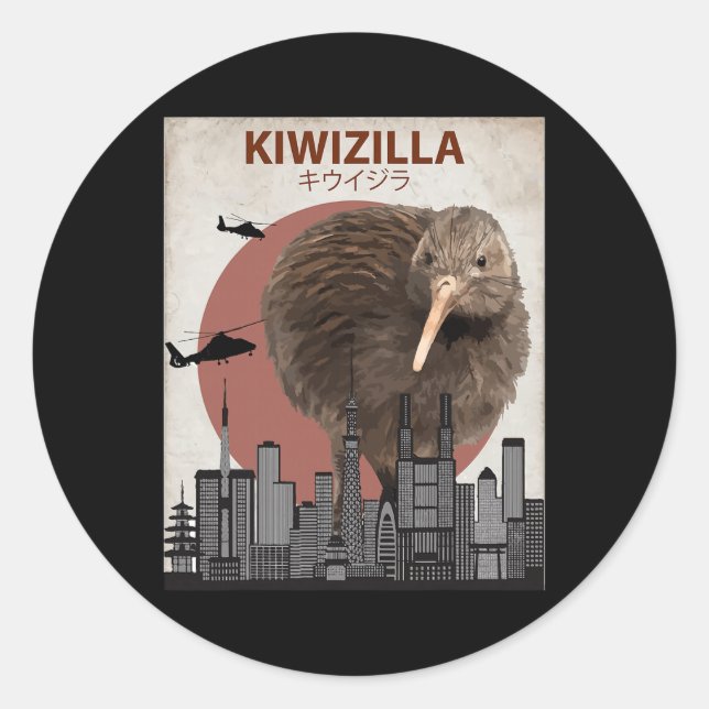 Adesivo Kiwizilla Funny Kiwi New Zealand Bird Lovers Gift  (Frente)