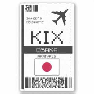 Adesivo KIX Osaka - Passagem a Bordo - Japão