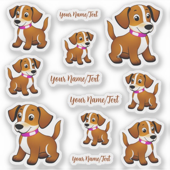 Adesivo Kleiner brauner Hund, stehend -  (Frente)