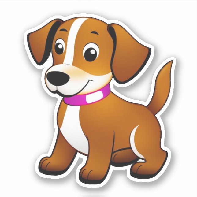 Adesivo Kleiner brauner Hund, stehend - Sticker (Frente)